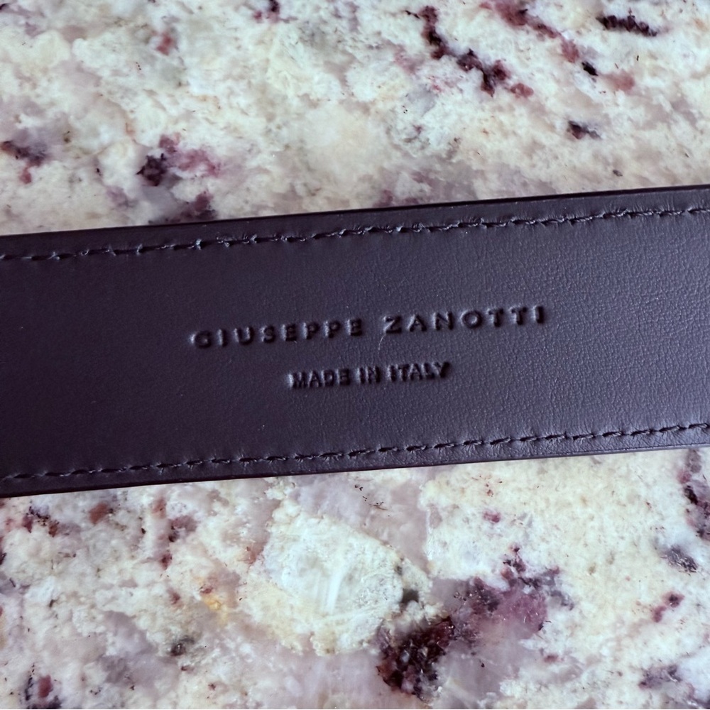 GIUSEPPE ZANOTTI Logo Black Leather Men’s Belt NWT!! - Picture 9 of 12